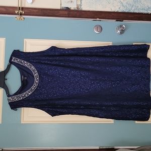NWT Roz & Ali lace dress with beaded round neckline